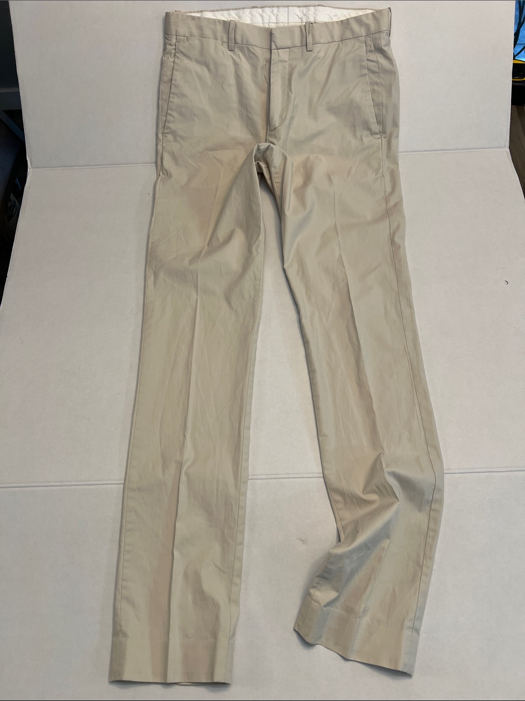 Theory Mens Neoteric Zaine Slim Fit Chinos Pants Light Beige Size 30